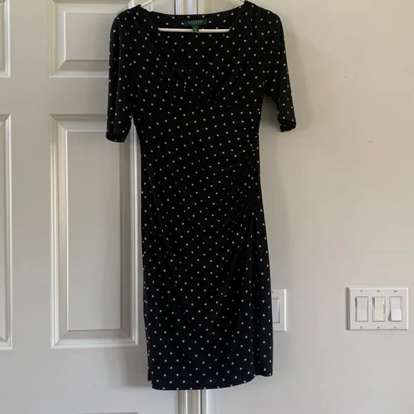 Ralph Lauren | Dresses | Ladies Size 4 Ruched Black With White Star Pattern Dress By Ralph Lauren | Poshmark Ralph Lauren | Dresses | Ladies Size 4 Ruched Black With White Star Pattern Dress By Ralph Lauren | Poshmark